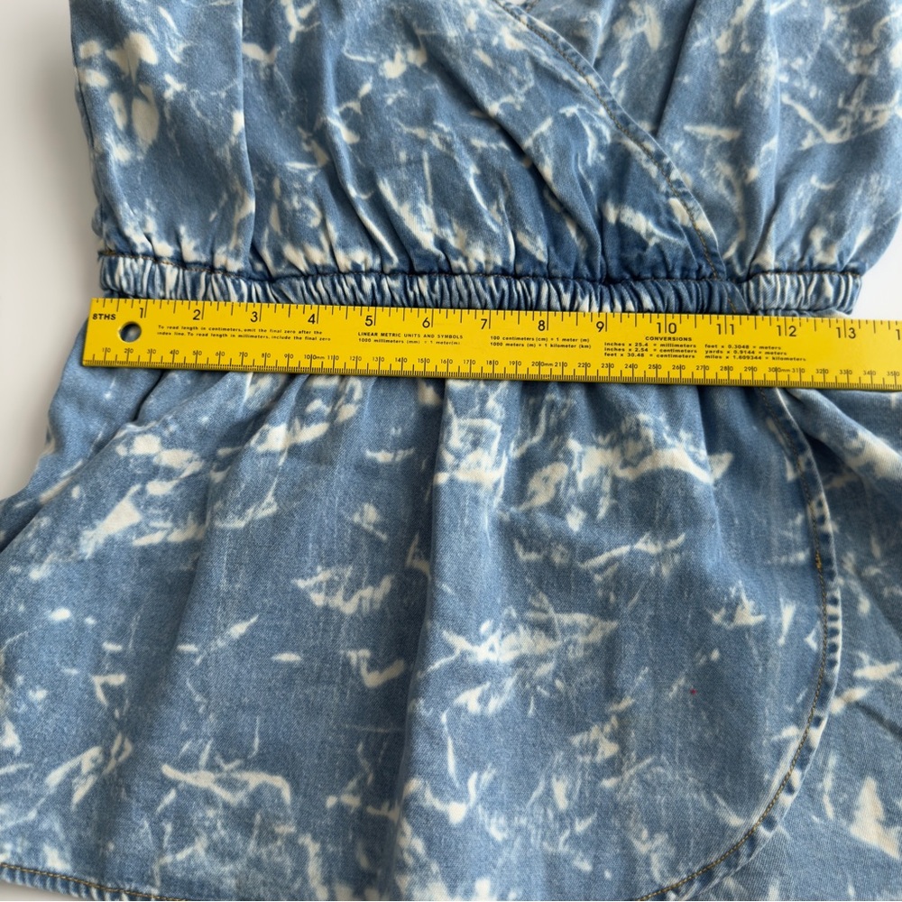 Anthropologie Porridge Small Boho Festival Summer Sky Blue Denim Top Shirt- NWT - Picture 6 of 8